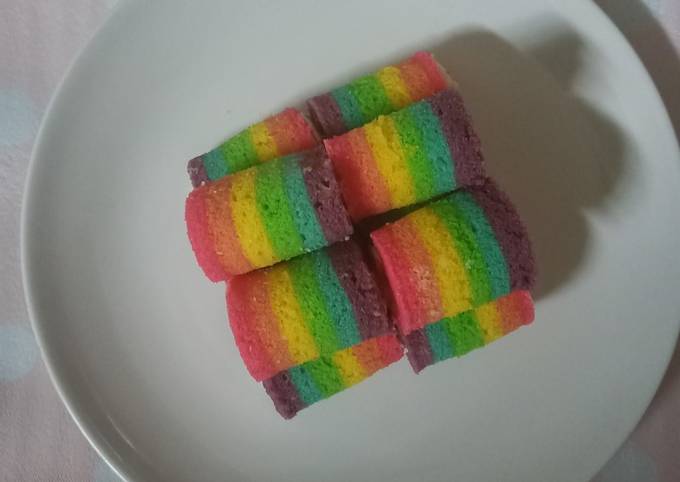 Easiest Way to Cook Tasty Rainbow rollcake mini