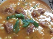 Una foto de locro de mondongo