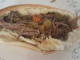 Crock pot Chicago style Italian beef sandwich