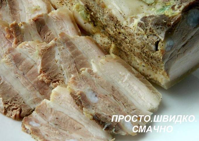 Грудинка соленая с чесноком и специями – пошаговый рецепт приготовления с фото