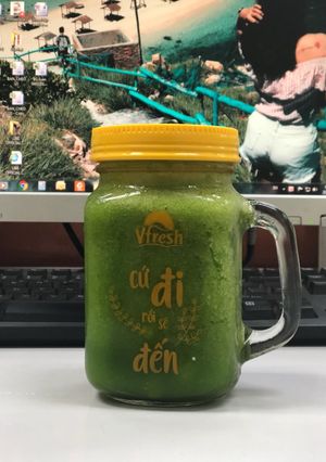 Hình của món Eatclean: Sinh tố cải xoăn, dứa, chuối (4).
