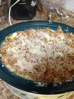 A picture of Dad's Famous BBQ Pork Mac n Cheese.