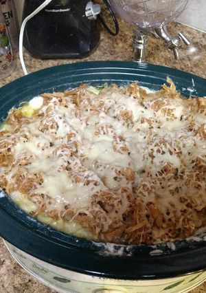 A picture of Dad's Famous BBQ Pork Mac n Cheese.