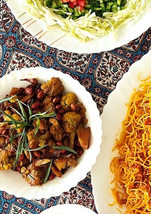 عکسی از دستور خوراک گل کلم و لوبیا 🌱