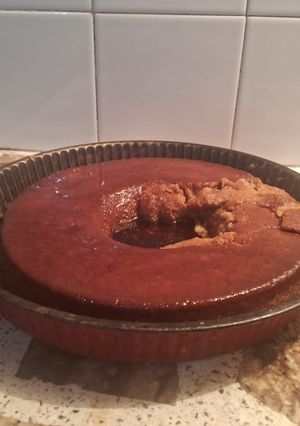 Una foto de Flan de torta🍮🍰sin azúcar