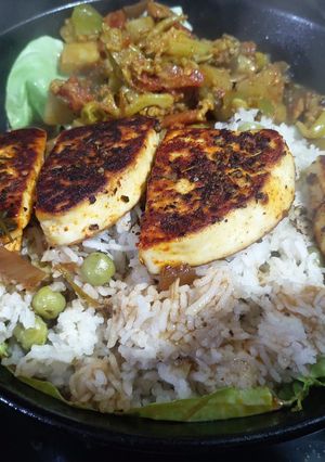 A picture of Paneer Sizzler.