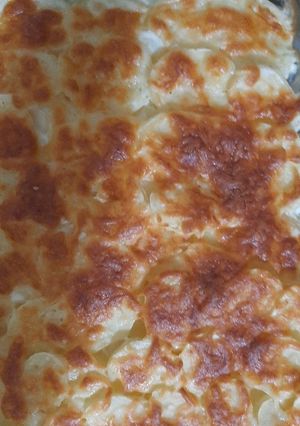 Una foto de Milhojas de papa y crema