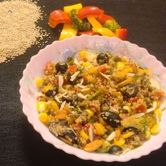 A picture of Quinoa Salad...A Warm Salad For Chilli Days.