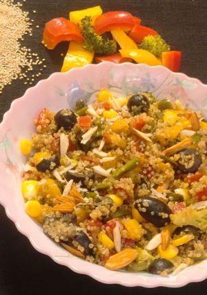 A picture of Quinoa Salad...A Warm Salad For Chilli Days.