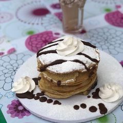A picture of Chocolate stuffed pancake.