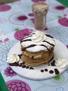A picture of Chocolate stuffed pancake.
