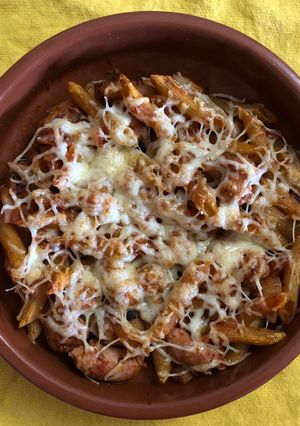 Una foto de Macarrones integrales gratinados