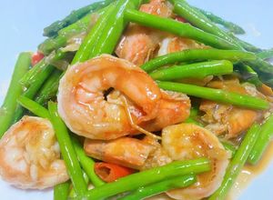 รูปของ ผัดหน่อไม้ฝรั่งกุ้ง