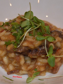 Una foto de Risotto de carrilleras de cerdo con almogrote gomero