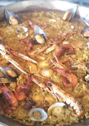 A picture of Seafood Paella - My Favorite Dish.
