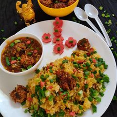 A picture of Chinese fried rice.
