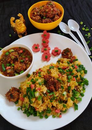 A picture of Chinese fried rice.