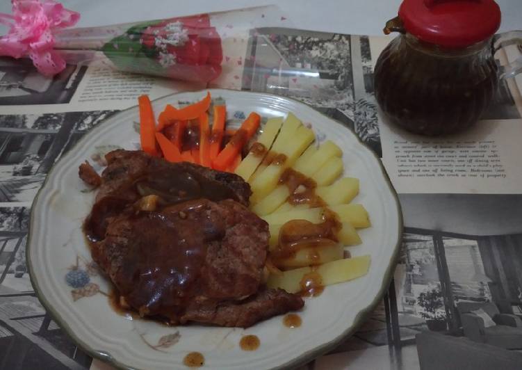 Beef Steak with Brown Sauce