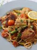 Grilled Pollock with lemon and black pepper pasta sauce