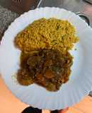 Bife de cerdo agridulce con arroz