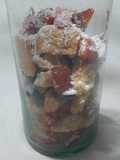 Trifle con frutillas, dulce de leche, vainillas y arándanos