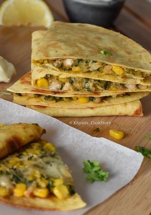 A picture of Corn spinach Tortilla wraps.