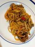 Spicy Tomato and Ground Beef Spaghetti