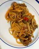 Spicy Tomato and Ground Beef Spaghetti