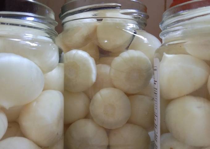 Cara membuat acar bawang putih