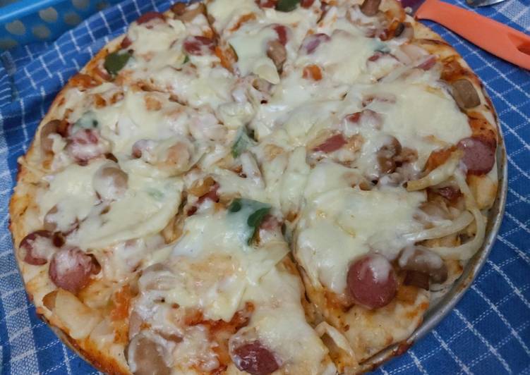 Resep Pizza Jamur Sosis, Bikin Ngiler