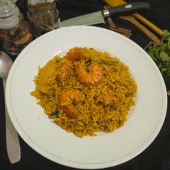 A picture of Prawn pulao.