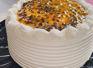 Una foto de Torta de maracuyá húmeda — sin leche