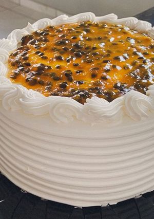 Una foto de Torta de maracuyá húmeda — sin leche