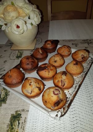 Cseresznyés csokis muffin recept fotója