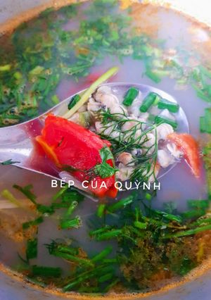 Hình của món Canh hến thì là.
