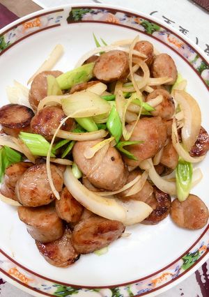 炒蔥蒜香腸 的食譜成品照片