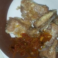 A picture of Awara mai kwai(soya beans cake).