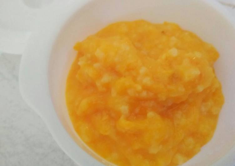 Bubur nasi wortel+keju mpasi 7bulan 7hari