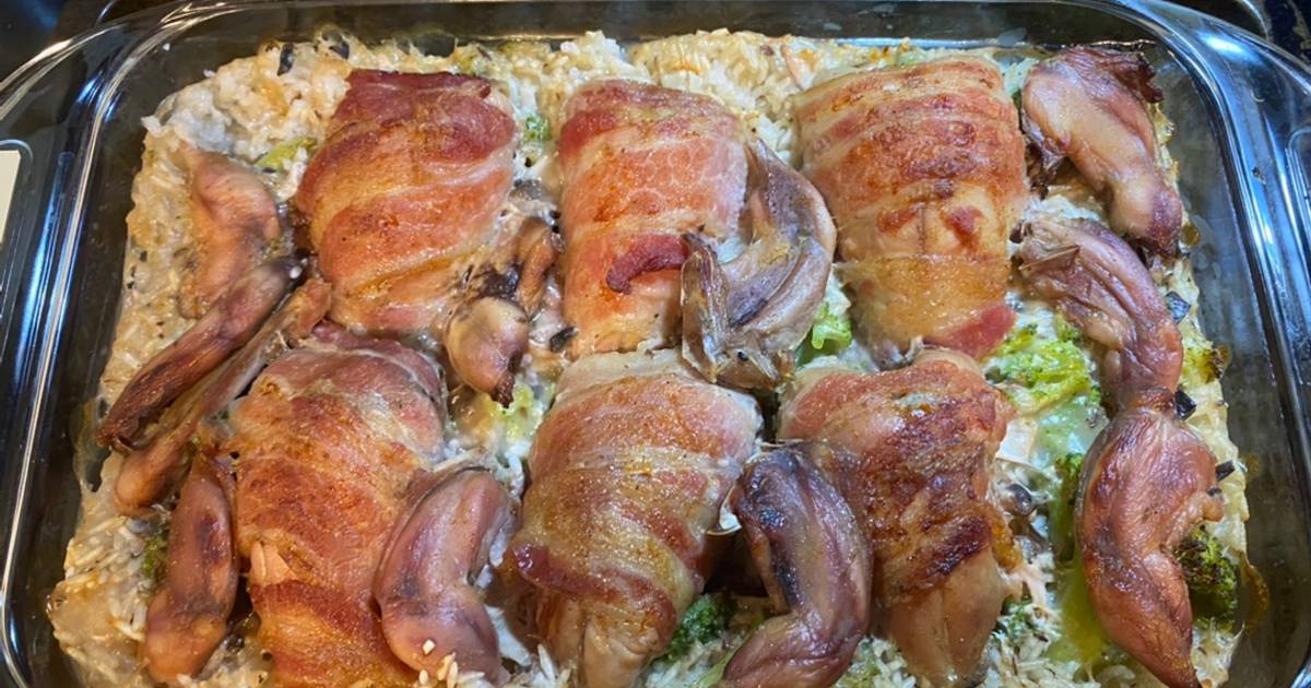 Baked Quail Breasts on Bed of Rice and Broccoli Recipe by Deborah Jay