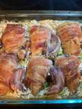 Baked Quail Breasts on Bed of Rice and Broccoli