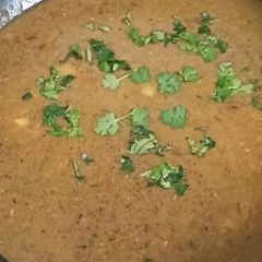 A picture of Fast curry with singhare ka Atta.