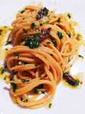 Spaghetti Burro e Alici con Crema di Pecorino