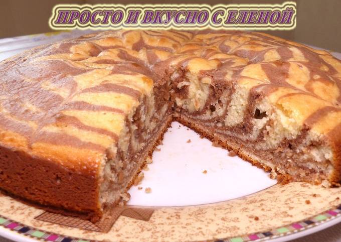 Зебра пирог пышный — пошаговый классический рецепт с фото от Простоквашино