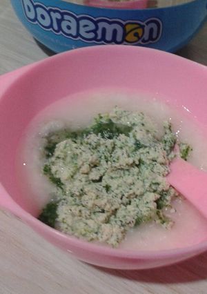 Foto resep Mpasi bubur saring bayam tempe