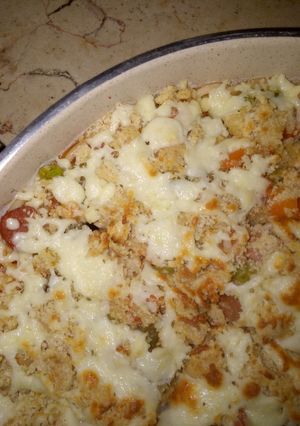 صورة لوصفة معكرونه بالسجق والجبنه