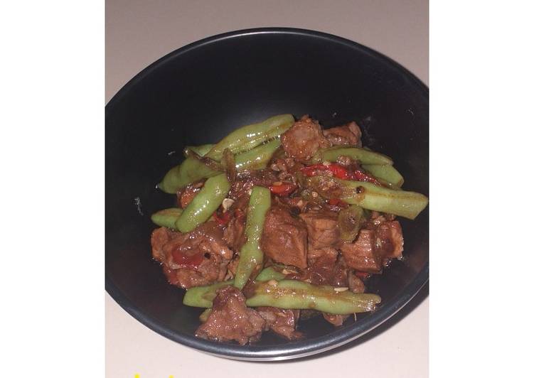 Tutorial mengolah Black pepper beef bean sedap