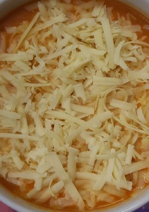A picture of Simple chickpea, red pepper and cumin soup.
