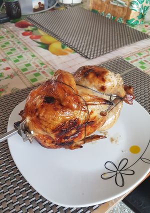Una foto de Pollo relleno asado