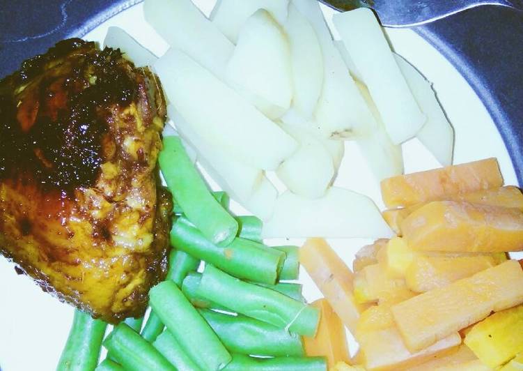 Resep Menu diet yummy with grilled chicken💕, Lezat Sekali