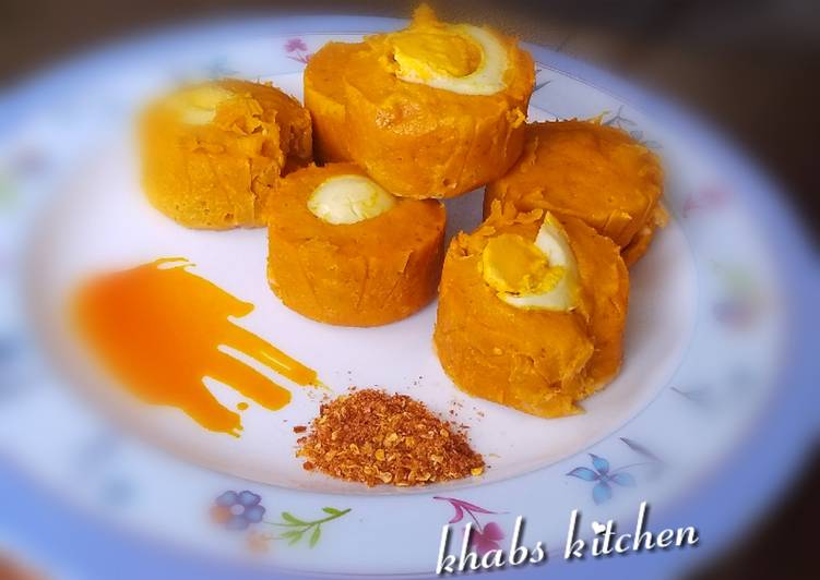 Simple Way to Cook Delicious Moi moi with samosa fillings and egg